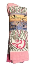 Ducks Unlimited Women's Medium 6-9 Wool Blend Boot Socks 2 Pair Pink NEW NWT