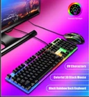 LED Wired USB Gaming Mechanical Keyboard And Mouse Set Black