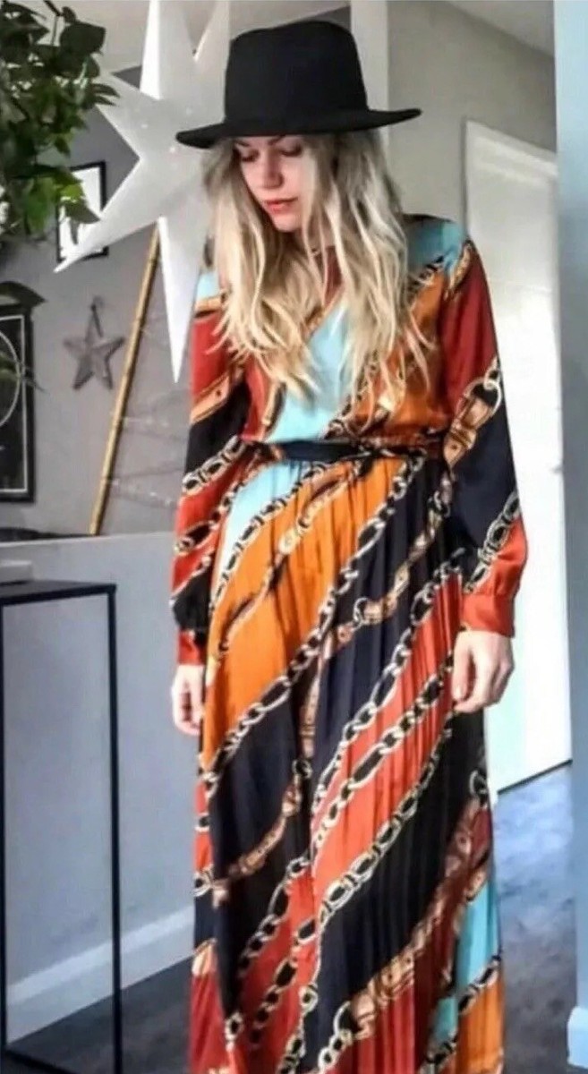 Zara AW18 Chain Print Dress Size XS,M 8527/433 NWT | eBay
