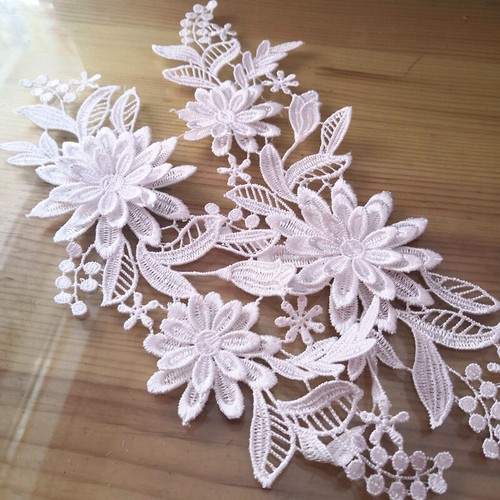 Intricate Flower Embroidery Applique, Lace Trim for Wedding Bridal DIY Projects - Picture 6 of 33