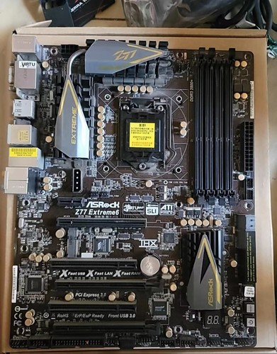 ASRock Z77 Extreme6 Intel Z77 LGA1155 Desktop Motherboard with Backplate