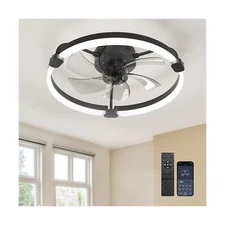 Ensenior 20'' Low Profile Ceiling Fans with Lights and Remote, Fandelier Ceil...