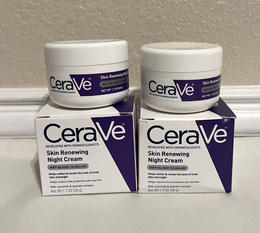 cerave night cream 2個 2 Pack CeraVe Skin Renewing Night Cream 1.7oz Ceramide Peptide