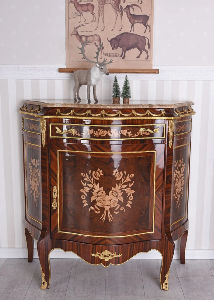 Antiguo Armario Marquetería Barockschrank Aparador Madera Maciza Aparador Cómoda - Imagen 2 de 4