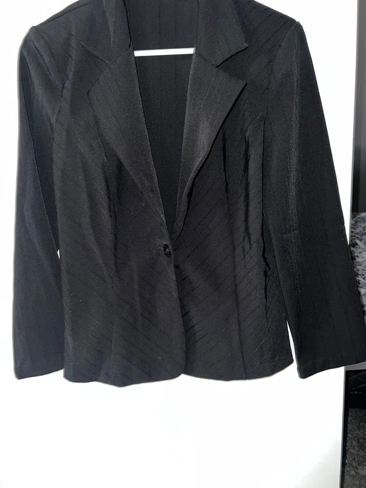 A.Byer Mujer Blazer Negro Manga Larga Un Botón Talla L Carrera Botón Único Foto 3 de 4