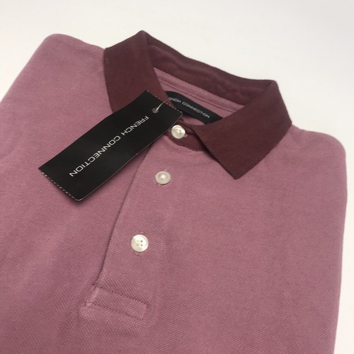 French Connection Mens Photon Pique Polo Shirt Dusty Orchid Size XS Designer - Picture 2 of 10