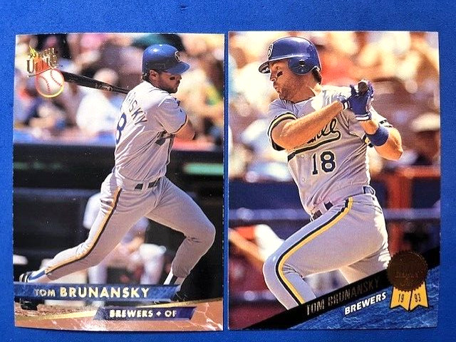 Tom Brunansky 1993 Fleer Ultra & 1993 Leaf Baseball - Brewers