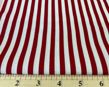DARK RED WHITE STRIPED COTTON- 1 1/8 YARDS