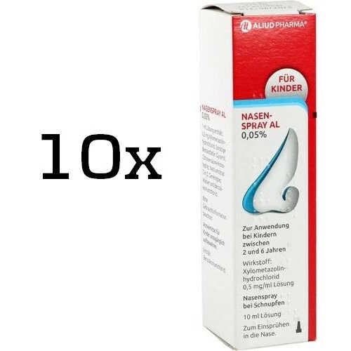 ALIUD PHARMA GMBH 10x Nasenspray AL 0,05% für Kinder 10ml, PZN 1173607