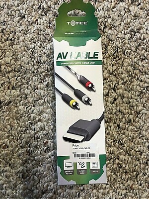 Xbox 360 E Gold-Plated AV Cable - Tomee  Brand New 
