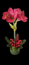 Artificial amaryllis Christmas decoration.  RED