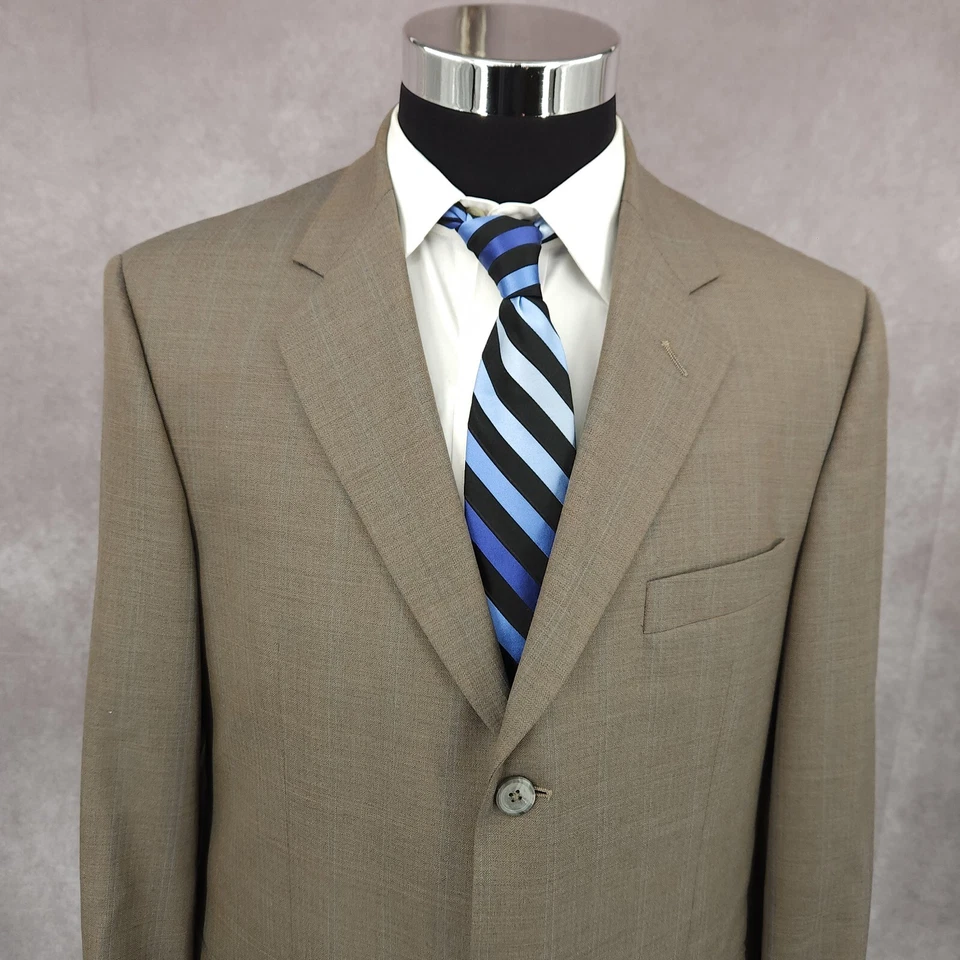 Костюм мужской Stafford из 2 предметов 40R коричневый из чистой шерсти брюки 32x30 с манжетами плиссированные 3 B - Изображение 3 из 4