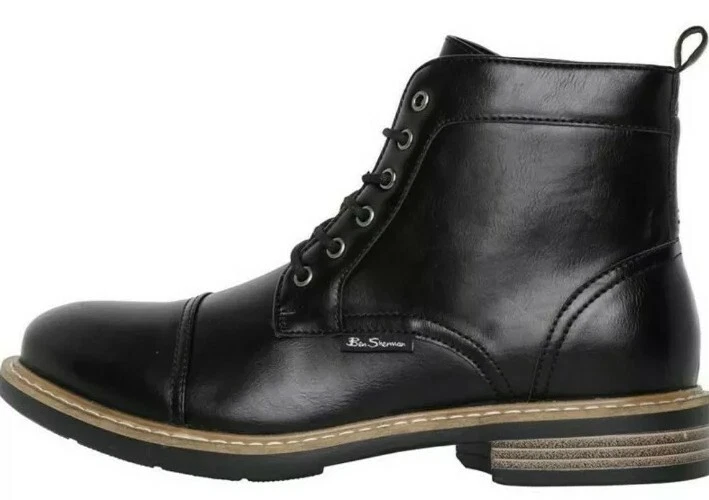 Ben Sherman Tram Toe Cap Black Boots Men s UK 10 Bnib