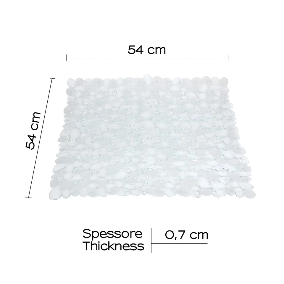 GEDY Tappetino quadro per doccia 540x570x7 mm Trasparente River TADO4010030 - Immagine 2 di 4