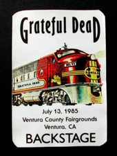 Grateful Dead Backstage Pass Ventura 7/13/85 7/13/1985 Locomotive Train Santa Fe