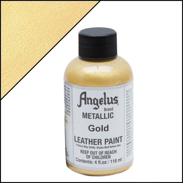 C 072 Angelus BRAND Acrylic Leather Paint Shoe BOOTS Bags 4 Oz. Gold