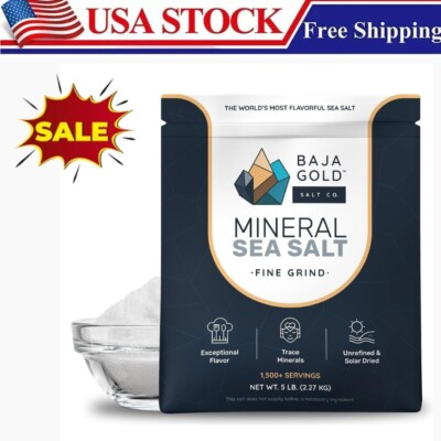 #ad Baja Gold Mineral Sea Salt Fine Grind Crystals 5 Lb. Bag $69.99