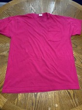 Vintage 1980s Fruit of the Loom Made In USA Selvedge Pocket T Shirt XL Pink