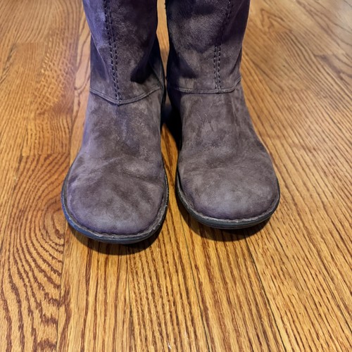 UGG Karyn Cuffed Suede Sheepskin Boots Womens 9 Brown Mid Calf - Picture 6 of 9