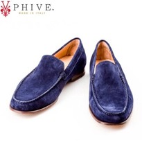 Italian Made, Amalfi Coast, Dk Blue Suede w/ Dk Leather Soles - EU 42 / US 9
