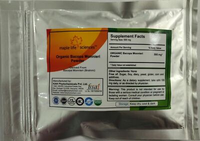 ORGANIC Bacopa Monnieri Leaves Powder (Brahmi)  Pure & High Quality 