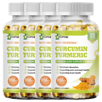 Turmeric Curcumin 1950mg with Ginger & Black Pepper for High Absorption 120pills