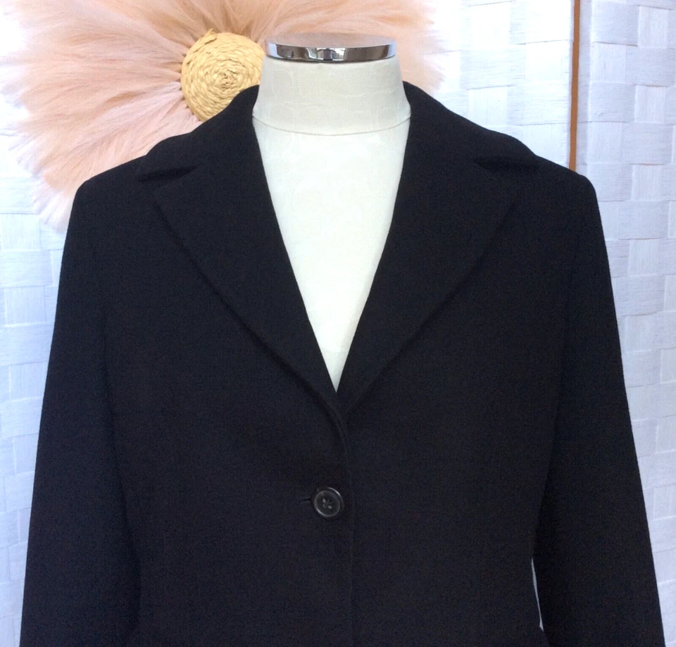 Blazer Chaqueta Chaquetón De Colección Jil Sander Negro Lana Botón EE. UU. Talla 6 Foto 4 de 4