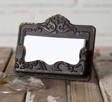 Distressed BLACK Chippy Business Card Holder - Embossed, Vintage Style, Shabby