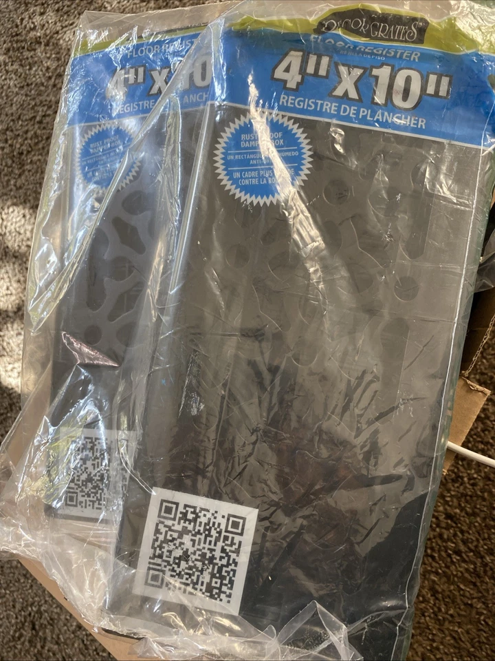 Rejillas decorativas AGH410-BLK-8 registro de piso gótico 4x10 pulgadas negro texturizado 8 paquetes Foto 2 de 4