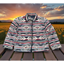 Jane Ashley Tapestry Jacket Blazer Women's Sz Medium Western Aztec Tribal Boho