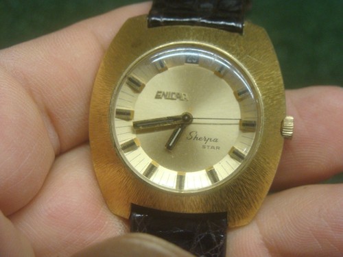 Enicar ladies Sherpa Star (Vulcano Case) Automatic Vintage Swiss Watch Alligator