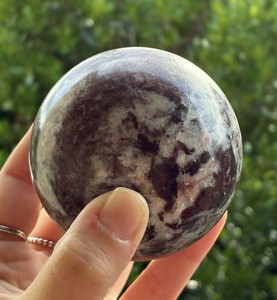 568g Polished Lithium Quartz Red/Pink & White Crystal Healing Sphere w Inclusion