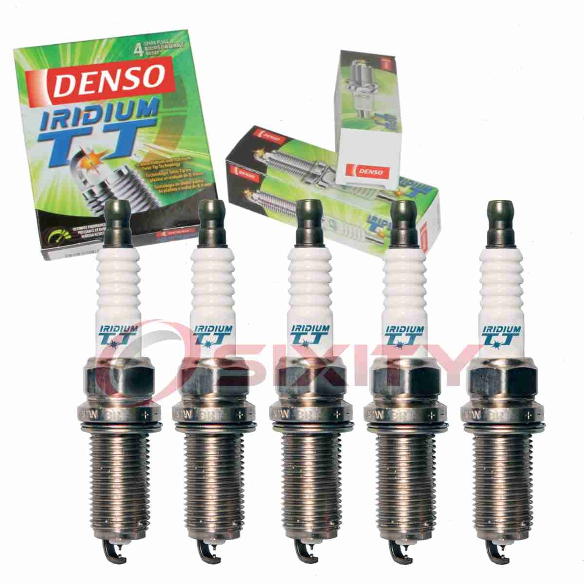 5 pc Denso Iridium TT Spark Plugs for 2004-2011 Volvo S40 2.4L 2.5L L5 bg