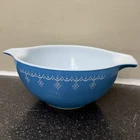 Vintage Pyrex #442 Cinderella 1.5 Qt Snowflake Blue Bowl