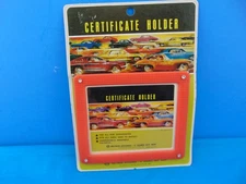 Vintage Hollywood NOS Visor Clip Registration Certificate Holder 1970's Orange