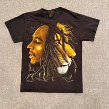 Bob Marley Lion of Judah Zion Rootswear Graphic T-Shirt Black Mens Small 2007