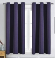 WPM Triple Weave Blackout Curtain Room 42"W x 45"L Pack of 2 , Dark Purple