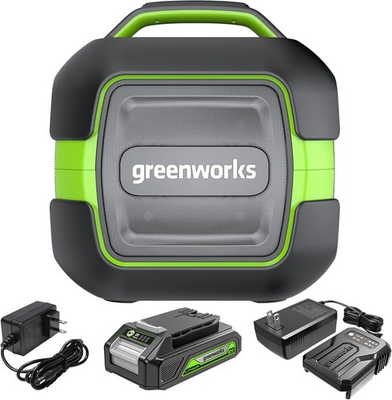 #ad Greenworks POWERALL 24V Outdoor Bluetooth Portable Speaker 2Ah Battery amp; Charger $88.96