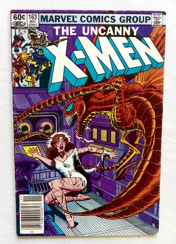 Uncanny X-Men #163 -1982 Marvel Comics Newsstand Origin of Binary, Carol Danvers