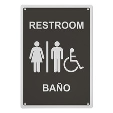 Restroom - Ba o Sign, 8.5 x 11 in", ADA Unisex Family Assisted Sign