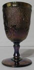 St. Clair "Rose in Snow" Highly Iridized Carnival Blue Goblet, 1968-1970, GREAT! — photo 2