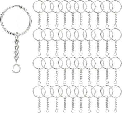 100 Pack Llaveros con Cadena y Aro de Salto Abierto de 1 Pulgada para Artesania