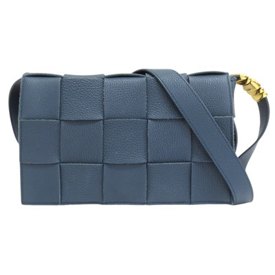 BOTTEGA VENETA Cassette 23 Shoulder Bag Calfskin Blue 666870