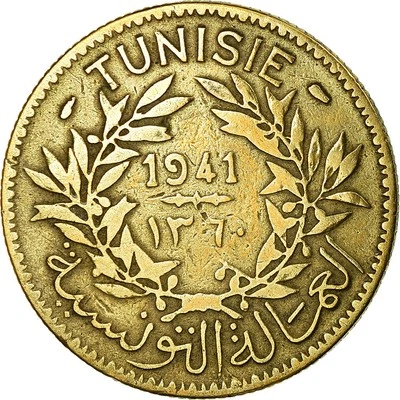 [#678720] Münze, Tunesien, Anonymous, 2 Francs, 1941, Paris, S+, Aluminum-Bronze - Bild 1 von 2