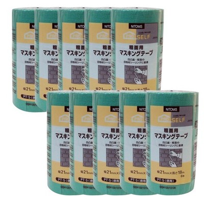 Nitoms Masking Tape for rough surfaces PT-5 21mm x 18m 6 rolls J8010 10 packs