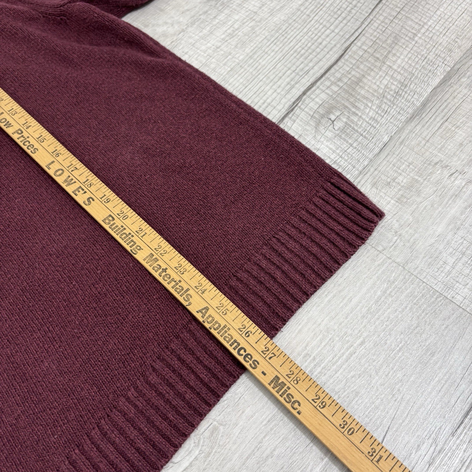 Chaps Solid Maroon Elbow Padded Pullover Sweater … - image 9