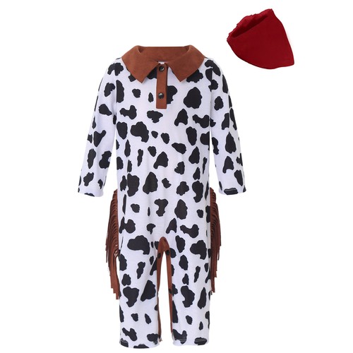 Baby Boy Bodysuit Long Sleeve Rompers Cosplay Jumpsuits Themed Playwear Cowboy - Picture 6 of 36