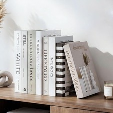 8 PCS Decorative Books Aesthetic Fake Faux Fashion Coffee Table Decor Set