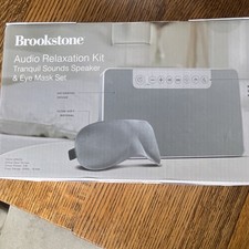 Brookstone Sleep Sound Therapy System Tranquil Sounds Speaker  Eye Mask Gray