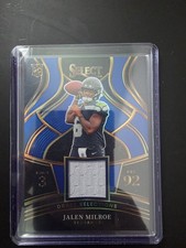 2025 Panini Select - Draft Selections Jalen Milroe #DSM-JME Blue Prizm (MEM, RC)